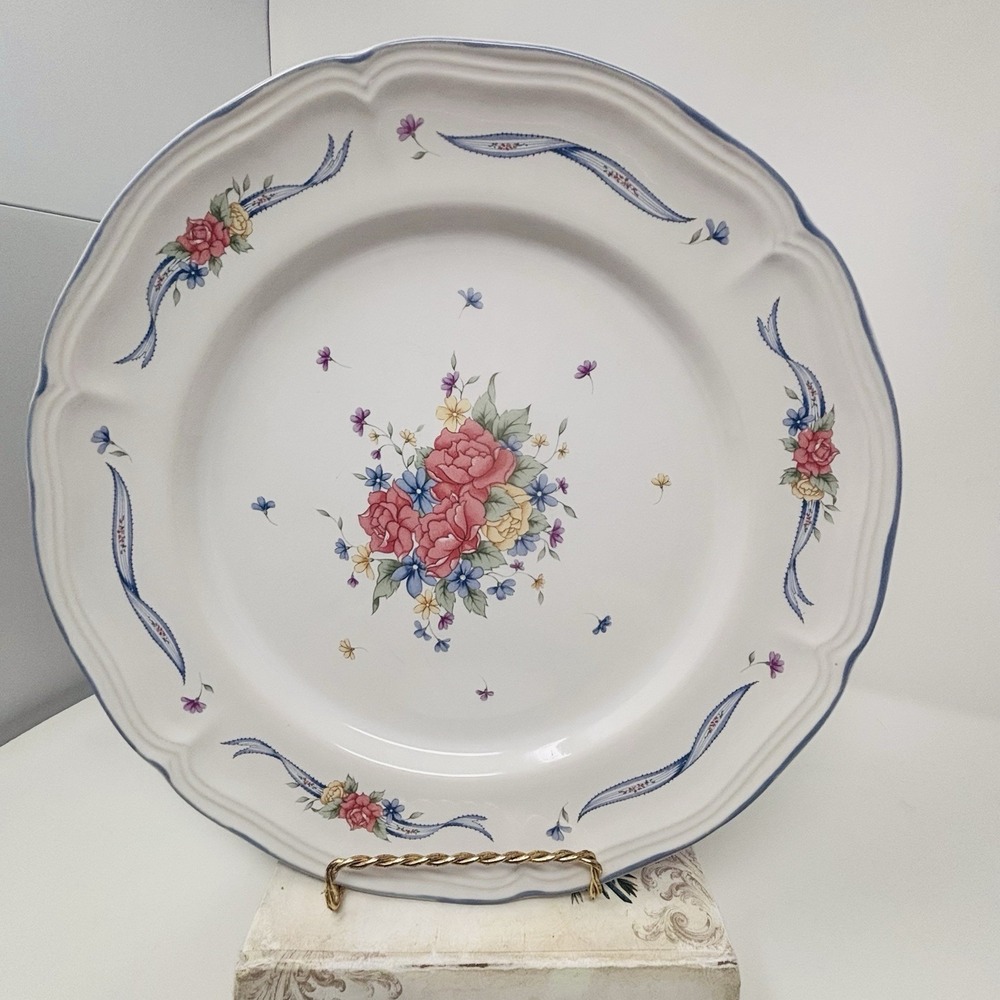 Vintage Casual Spring Garden Dinner Plates 10.5" Japan Set of 2 Stonewear Jardin